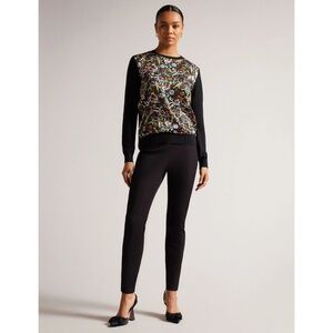 TED BAKER Black Liroi High Waisted Button Trousers